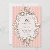 Elegant Roze 100ste verjaardagsfeestje Kaart (Voorkant)