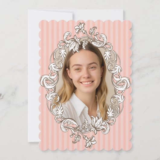 Elegant Roze 21ste Verjaardagsfeest Kaart (Achterkant)