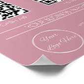 Elegant roze 2 QR code vrouwelijke scan te betalen Poster (Hoek)