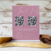 Elegant roze 2 QR code vrouwelijke scan te betalen Poster