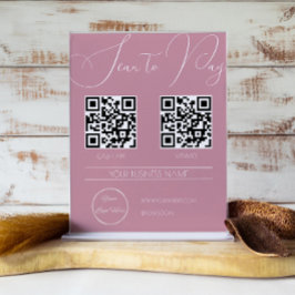 Elegant roze 2 QR code vrouwelijke scan te betalen Poster