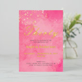 Elegant Roze 30e verjaardag Folie Uitnodiging (Staand Voorkant)