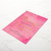 Elegant Roze 30e verjaardag Folie Uitnodiging (Gedraaid)