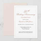 Elegant Roze 50ste Trouwdag Kaart (Voorkant / Achterkant)