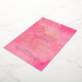 Elegant Roze 50ste verjaardag Folie Uitnodiging (Gedraaid)