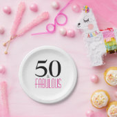 Elegant roze 50th Birthday Party Paper Bord (Feest)