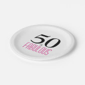 Elegant roze 50th Birthday Party Paper Bord (Gekanteld)