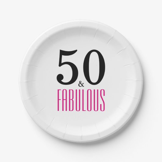Elegant roze 50th Birthday Party Paper Bord (Voorkant)
