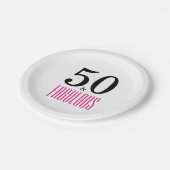 Elegant roze 50th Birthday Party Paper Bord (Gekanteld)