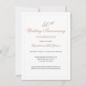 Elegant Roze 50th Wedding Jubileum Kaart (Voorkant)