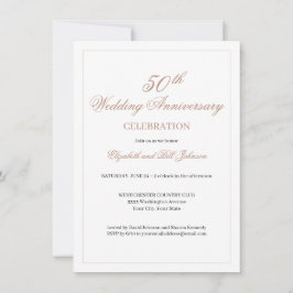 Elegant Roze 50th Wedding Jubileum Kaart