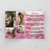 Elegant roze 5 Foto Heavenly Memorial Funeral Programma (Binnen)