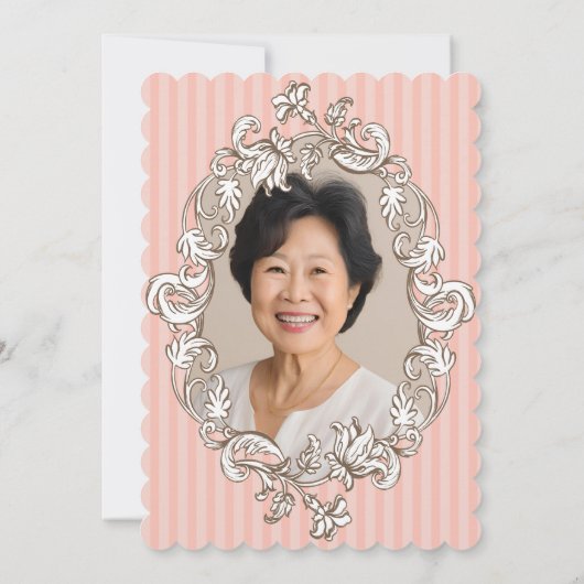 Elegant Roze 60ste verjaardagsfeestje Kaart (Achterkant)