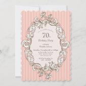 Elegant Roze 70ste verjaardagsfeestje Kaart (Voorkant)