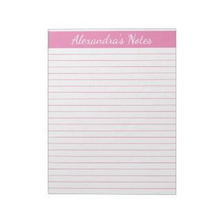 Elegant roze 8,5x11 Letter formaat aangepast Notitieblok