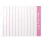 Elegant roze 8,5x11 Letter formaat aangepast Notitieblok (Voorkant)