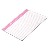 Elegant roze 8.5x11 Letter-formaat links Verticale Notitieblok (Schuin)