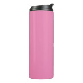 Elegant roze aangepaste naam text monogram modern thermosbeker (Gedraaid links)