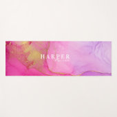 Elegant roze Aangepaste naam Yoga Mat (Voorkant (horizontaal))