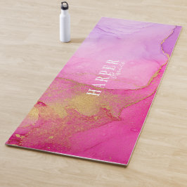 Elegant roze Aangepaste naam Yoga Mat