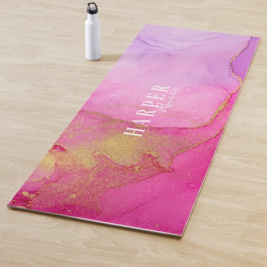 Elegant roze Aangepaste naam Yoga Mat (In situ)