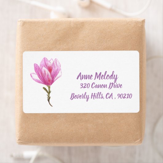 Elegant roze aanjager label retournering (Insitu)