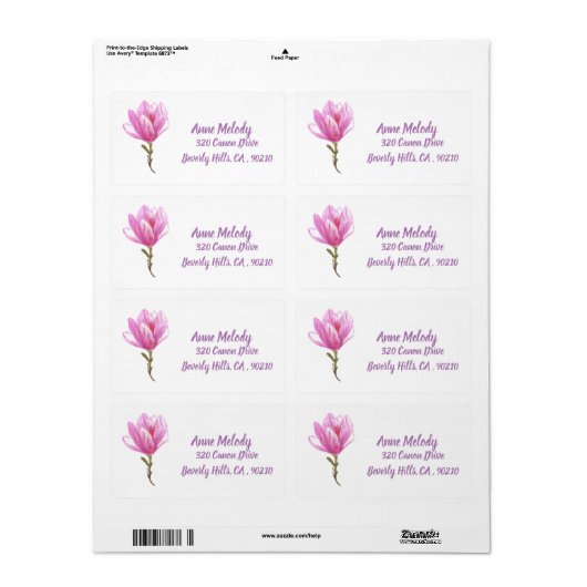 Elegant roze aanjager label retournering (Full Sheet)