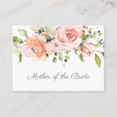 Elegant roze abrikozen rozen Moeder van de Bride Plaatskaartje (Voorkant)