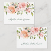 Elegant roze abrikozen rozen Moeder van de Groom Plaatskaartje (Voorkant / Achterkant)