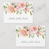 Elegant roze abrikozen rozen Vader van de Bride Plaatskaartje (Voorkant / Achterkant)