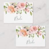 Elegant roze abrikozen rozen Weddenschap Plaatskaartje (Voorkant / Achterkant)