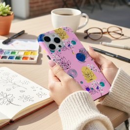 Elegant roze Abstract  Florence patroon iPhone 15 Pro Max Hoesje