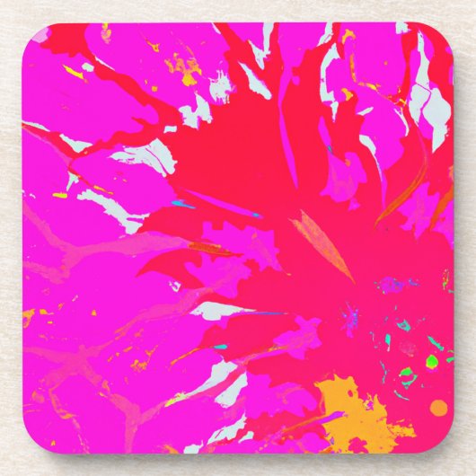 Elegant Roze Abstract Patroon Bier Onderzetter (Voorkant)