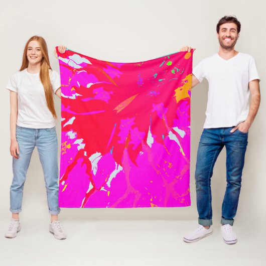 Elegant Roze Abstract Patroon Fleece Deken (In situ)