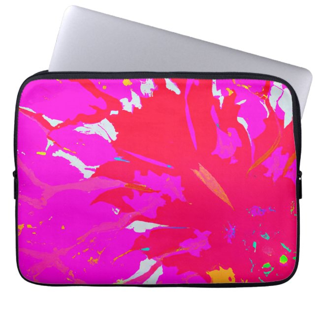 Elegant Roze Abstract Patroon Laptop Sleeve (Voorkant)