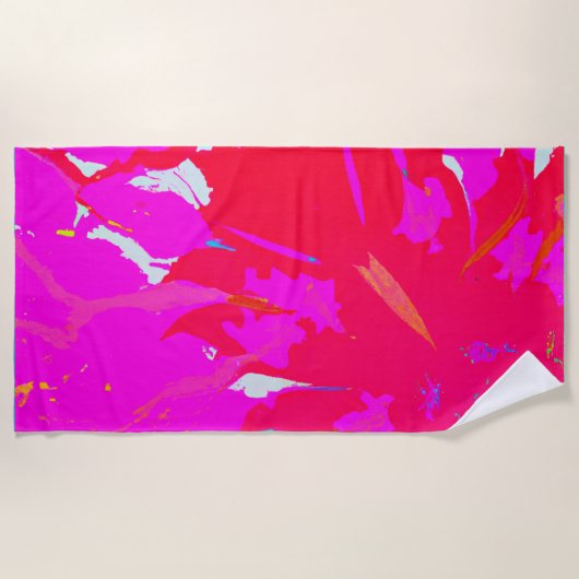 Elegant Roze Abstract Patroon Strandlaken (Voorkant)