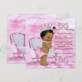 Elegant roze Afro-Amerikaans Baby shower Kaart (Voorkant / Achterkant)
