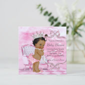 Elegant roze Afro-Amerikaans Baby shower Kaart (Staand voorkant)