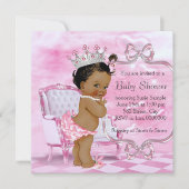 Elegant roze Afro-Amerikaans Baby shower Kaart (Voorkant)
