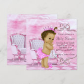 Elegant roze Afro-Amerikaans Baby shower Kaart (Voorkant / Achterkant)