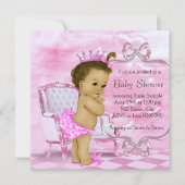 Elegant roze Afro-Amerikaans Baby shower Kaart (Voorkant)