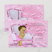 Elegant roze Afro-Amerikaans Baby shower RSVP (Voorkant / Achterkant)
