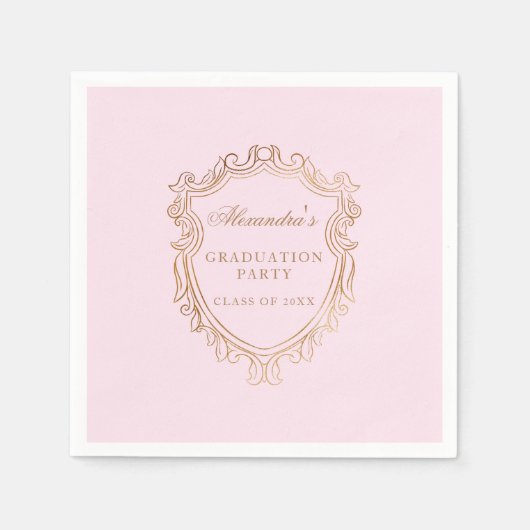 Elegant roze afstudeerfeest servet (Voorkant)