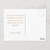 Elegant roze Afstuderen Uitnodiging Briefkaarten (Achterkant)