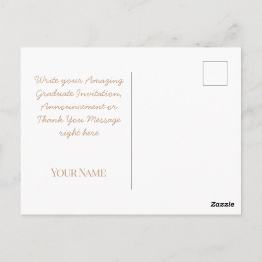 Elegant roze Afstuderen Uitnodiging Briefkaarten (Achterkant)