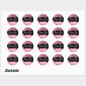 Elegant Roze Agate Hartelijk dank Ronde Sticker (Vel)