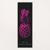 Elegant Roze Ananas Monogram Minimalistisch Aangep Yogamat (Voorkant)