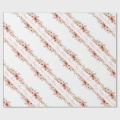 Elegant Roze Aquarel Bloem Inpakpapier (Vlak)