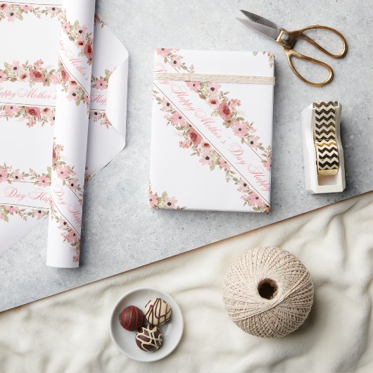 Elegant Roze Aquarel Bloem Inpakpapier