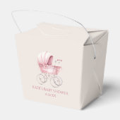 Elegant Roze  Baby Carriage Baby shower Bedankdoosjes (Achterkant)
